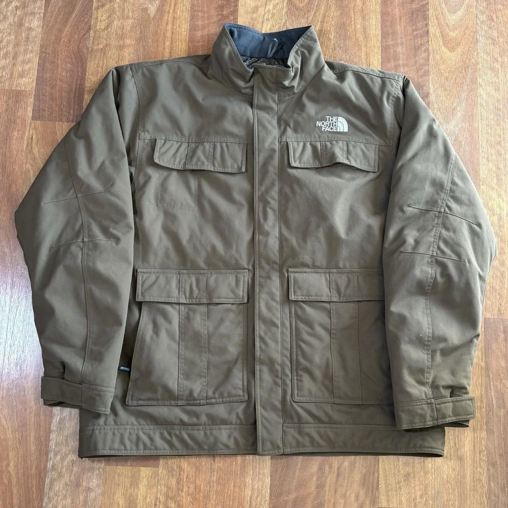 The North Face Mens 2XL Brown Insulated Parka Jacket AXEO Full Zip Outdoor